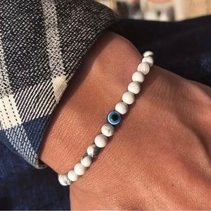 Spiritual Beads 6mm White Howlite & "The Eye"